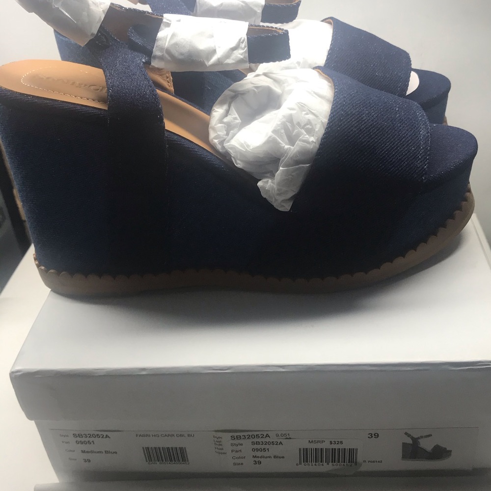 New See by Chloe Platform Clogs/Heels Navy Blue 9